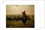 Shepherdess with her Flock, 1863 by Jean-Francois Millet