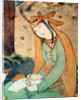 Woman Writing in the Court of Shah Abbas I 1585-1627 by School Persian