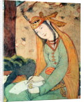 Woman Writing in the Court of Shah Abbas I 1585-1627 by School Persian
