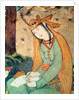 Woman Writing in the Court of Shah Abbas I 1585-1627 by School Persian