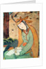 Woman Writing in the Court of Shah Abbas I 1585-1627 by School Persian