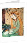 Woman Writing in the Court of Shah Abbas I 1585-1627 by School Persian