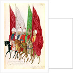 Fol.41 Men with Standards Following the Seigneur to War by School French