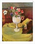 Vase of Flowers, Anemones in a White Glass by Marie Clementine Valadon