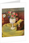 Vase of Flowers, Anemones in a White Glass by Marie Clementine Valadon
