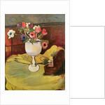 Vase of Flowers, Anemones in a White Glass by Marie Clementine Valadon
