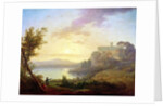 Italian Landscape, Setting Sun by Jean-Francois Hue