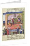 Ms D-184 fol.381a Interior of the King of Persia's Palace by Persian School