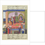 Ms D-184 fol.381a Interior of the King of Persia's Palace by Persian School