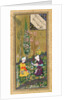Ms C-860 fol.9a Two Figures Reading and Relaxing in an Orchard, c.1540-50 by Persian School