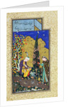 Ms C-860 fol.41b Two Lovers in a Flowering Orchard, c.1540-50 by Persian School