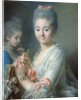 Madame Theodore Lacroix Drawing a Portrait of her Daughter, Suzanne Felicite by Jean Valade