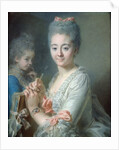 Madame Theodore Lacroix Drawing a Portrait of her Daughter, Suzanne Felicite by Jean Valade