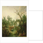 Peasant Woman Washing Clothes near a Bridge by Jean-Baptiste Huet