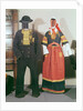 Two mannequins wearing traditional costumes for the Feast of Pont-l'Abbe, 1880 by French School