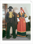 Two mannequins wearing traditional costumes for the Feast of Pont-l'Abbe, 1880 by French School