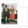 Two mannequins wearing traditional costumes for the Feast of Pont-l'Abbe, 1880 by French School