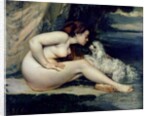 Female Nude with a Dog 1861-62 by Gustave Courbet