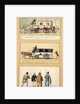 A Dame Blanche Carriage, an Omnibus and Drivers, 1815-30 by Pierre Antoine Lesueur