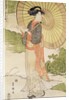 Standing woman with a parasol by Toyokuni II
