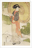 Standing woman with a parasol by Toyokuni II