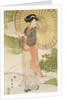 Standing woman with a parasol by Toyokuni II