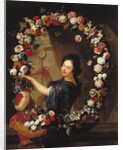 Portrait of a Woman Surrounded by Flowers, presumed to be Julie d'Angennes by J-B. & Coypel A. (1661-1722) Belin de Fontenay