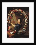 Portrait of a Woman Surrounded by Flowers, presumed to be Julie d'Angennes by J-B. & Coypel A. (1661-1722) Belin de Fontenay