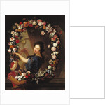 Portrait of a Woman Surrounded by Flowers, presumed to be Julie d'Angennes by J-B. & Coypel A. (1661-1722) Belin de Fontenay