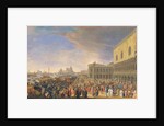 Arrival of the Comte Languet de Gergy at the Palazzo Ducale, Venice, November 1726 by Luca Carlevaris