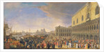 Arrival of the Comte Languet de Gergy at the Palazzo Ducale, Venice, November 1726 by Luca Carlevaris