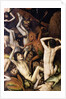 Hell, detail of a demon hitting the damned, c.1450 by Dirck Bouts
