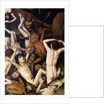 Hell, detail of a demon hitting the damned, c.1450 by Dirck Bouts