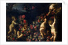 Putti Playing with Garlands of Flowers by Carlo Maratta or Maratti