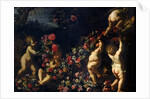 Putti Playing with Garlands of Flowers by Carlo Maratta or Maratti