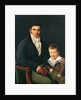 Portrait of a Member of the Barbet Family with his Son by Henri Francois Riesener