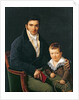 Portrait of a Member of the Barbet Family with his Son by Henri Francois Riesener