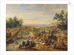 Cavalry Battle on a Bridge by Adam Frans van der Meulen
