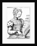 Young Woman Playing a Portative Organ by School French