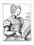 Young Woman Playing a Portative Organ by School French
