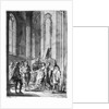 Claudio accusing Hero of faithlessness, Act IV Scene i from 'Much Ado About Nothing' by William Shakespeare engraved by Hubert Gravelot by Francis Hayman
