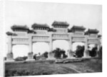 Marble gate of the north entrance of the Tombs of the Ming Dynasty, Peking, China by French Photographer