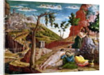 The Agony in the Garden, left hand predella panel from the Altarpiece of St. Zeno of Verona, 1456-60 by Andrea Mantegna