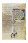 Ms 2 fol.3v t.1 Historiated initial 'P' by French School