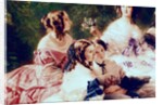 Empress Eugenie and her Ladies in Waiting, detail of the Princess of Essling, the Baroness of Pierres and the Viscountess of Lezay-Marnesia, 1855 by Franz Xaver Winterhalter