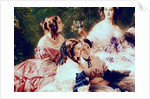 Empress Eugenie and her Ladies in Waiting, detail of the Princess of Essling, the Baroness of Pierres and the Viscountess of Lezay-Marnesia, 1855 by Franz Xaver Winterhalter