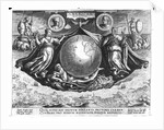 Discovery of America with portraits of Amerigo Vespucci and Christopher Columbus engraved by Jan Collaert printed by Philipp Galle c.1600 by Jan van der Straet