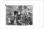 Christopher Columbus on board his caravel, discovering America by Jan van der Straet