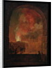 Fire at the Opera of the Palais-Royal, View from the Louvre, 1781 by Hubert Robert