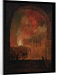 Fire at the Opera of the Palais-Royal, View from the Louvre, 1781 by Hubert Robert